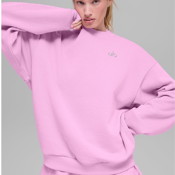 ALO Yoga Tops - NWT ALO YOGA Accolade Crewneck Pullover Candy Heart Pink